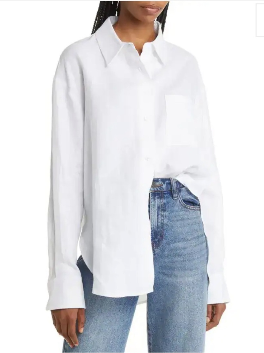 Reformation organic cotton white button up blouse xs
